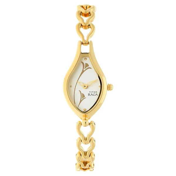 Titan Raga White Dial Women Watch With Metal Strap