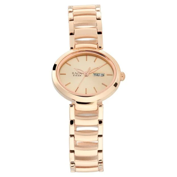 Titan Raga Viva Rose Gold Dial Women Watch With Metal Strap